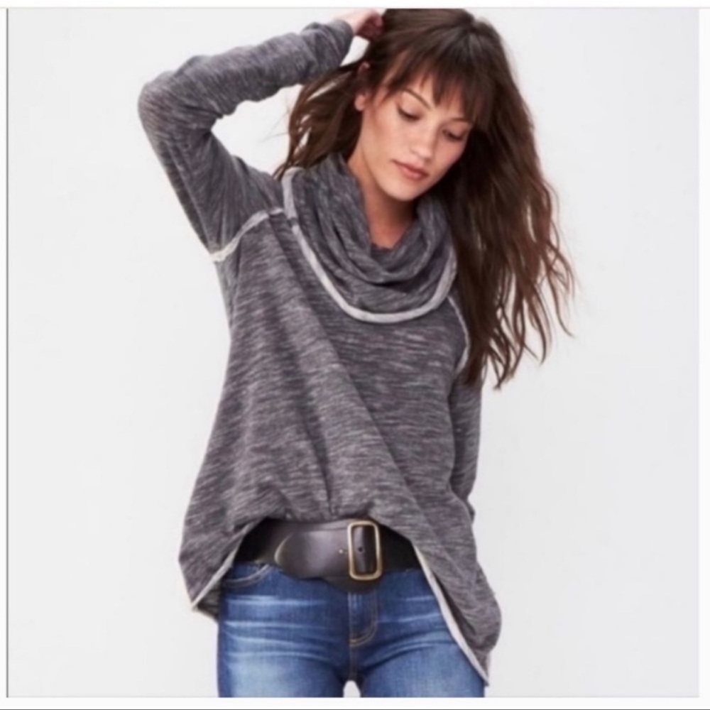 Free People Beach Cocoon Cowl Neck Knit Top.
